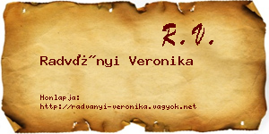 Radványi Veronika névjegykártya